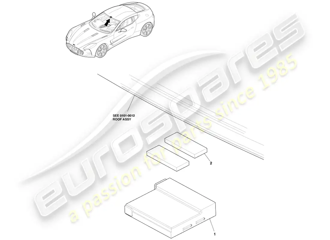 aston martin one-77 (2011) mass movement sensor parts diagram