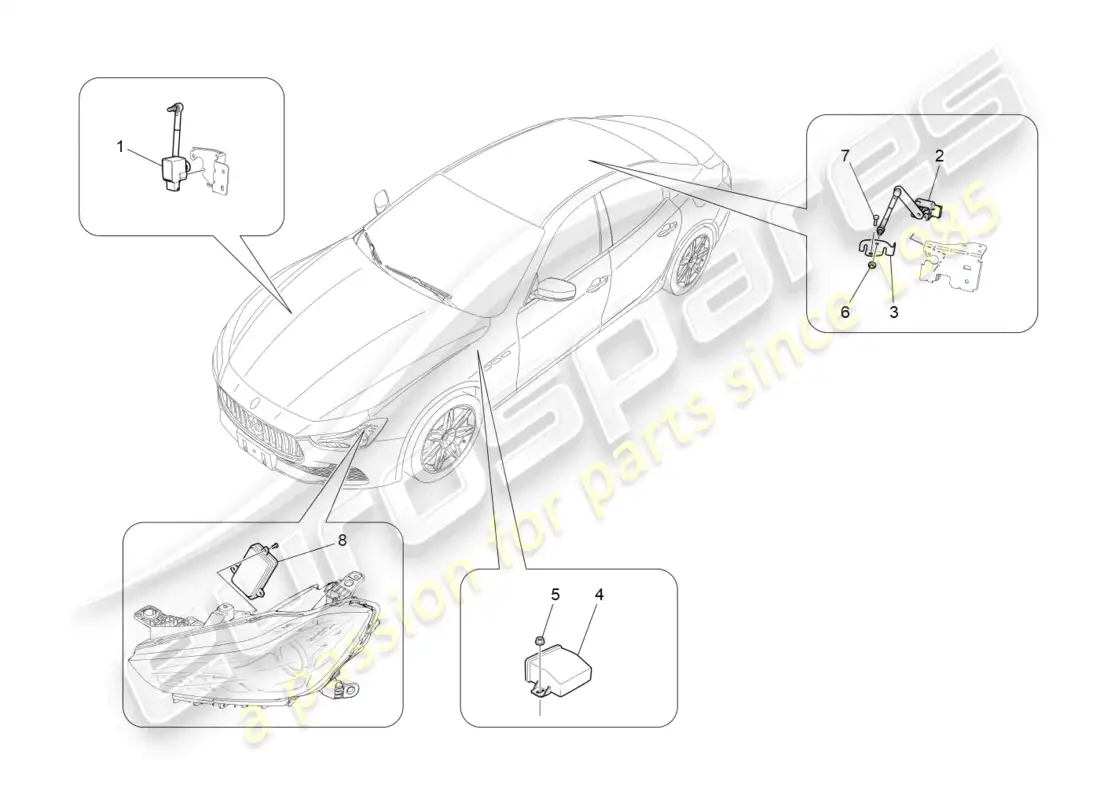 maserati ghibli (2014) lighting system control parts diagram