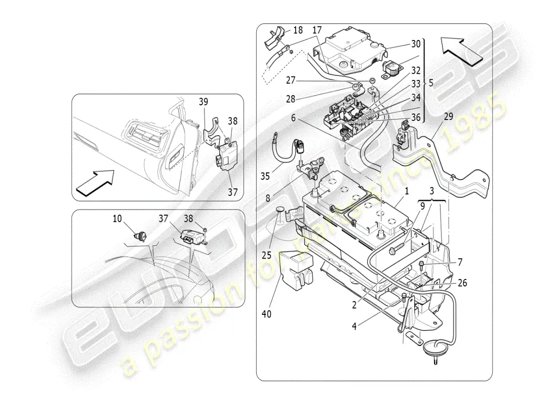 maserati ghibli (2021) energy generation and accumulation parts diagram