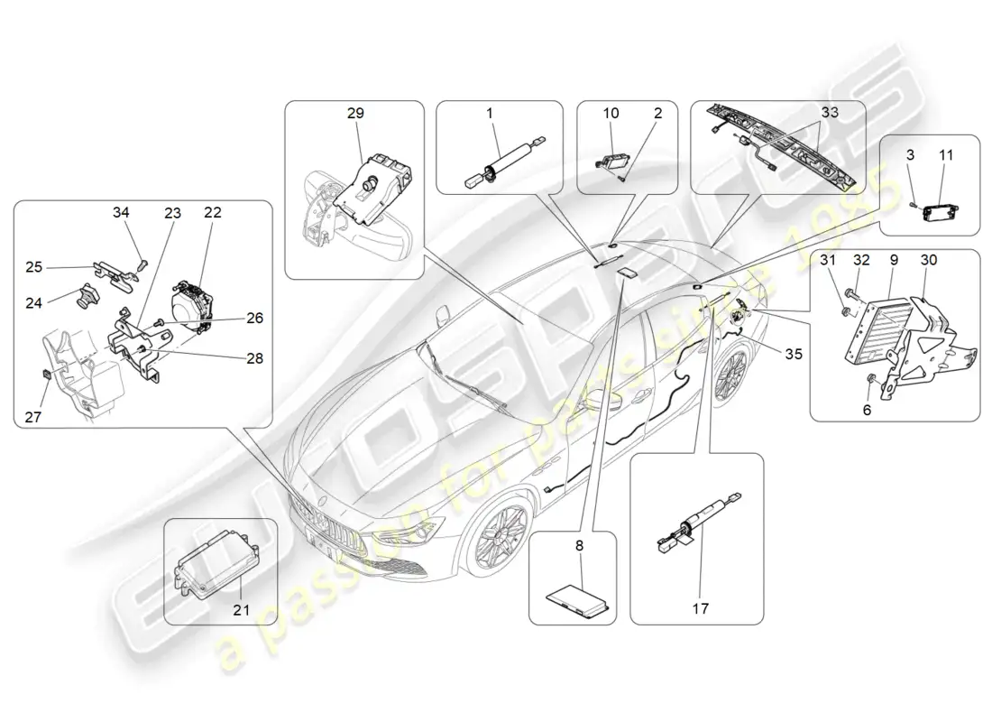 maserati ghibli (2018) it system parts diagram