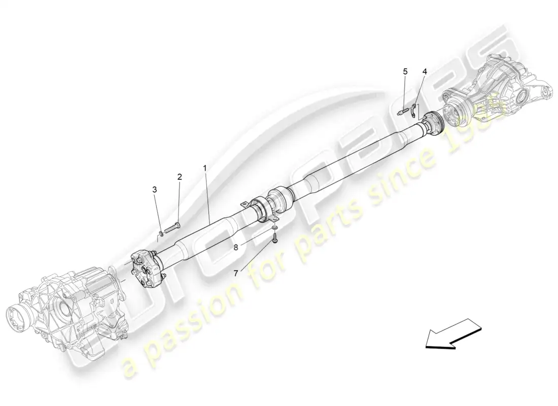 maserati levante zenga (2020) transmission shaft parts diagram