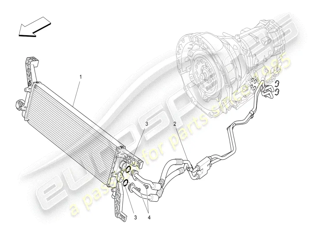 maserati ghibli (2020) lubrication and gearbox oil cooling parts diagram