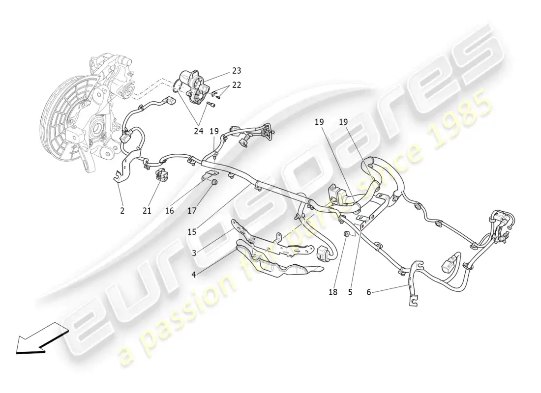 maserati ghibli fragment (2022) parking brake parts diagram