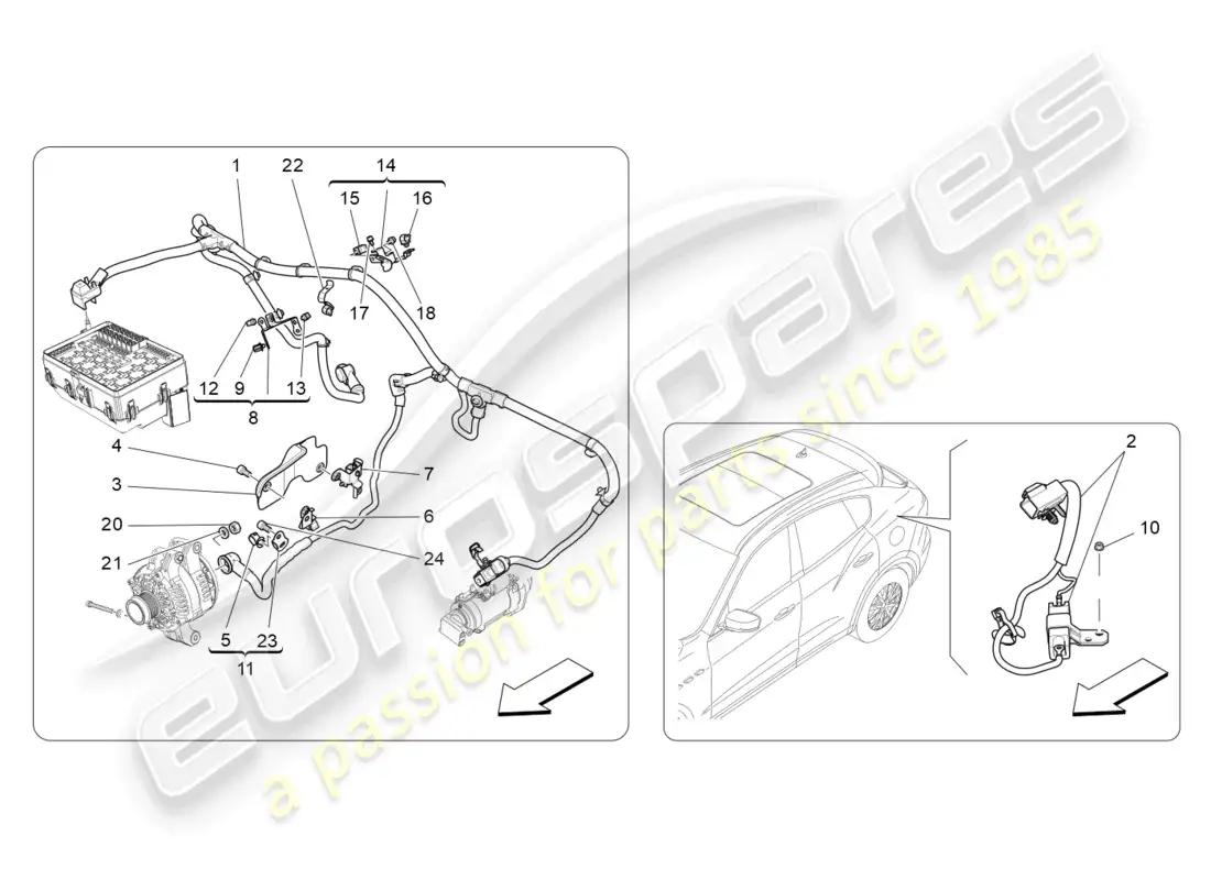 maserati levante tributo (2021) main wiring parts diagram