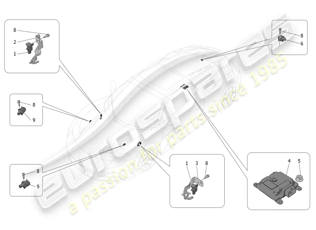maserati mc20 cielo (2023) electronic control (suspension) parts diagram