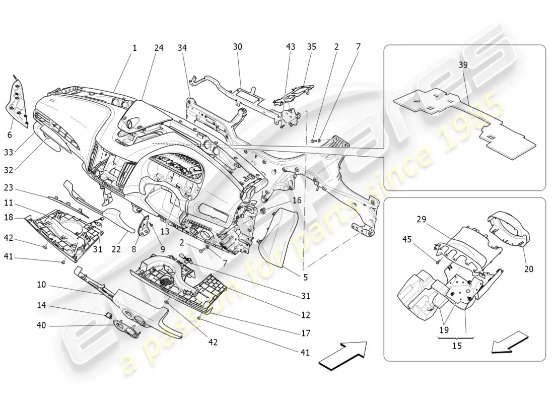 maserati levante modena (2022) dashboard unit parts diagram