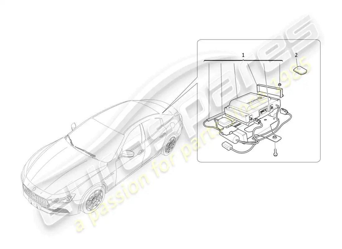maserati ghibli (2015) alarm and immobilizer system parts diagram