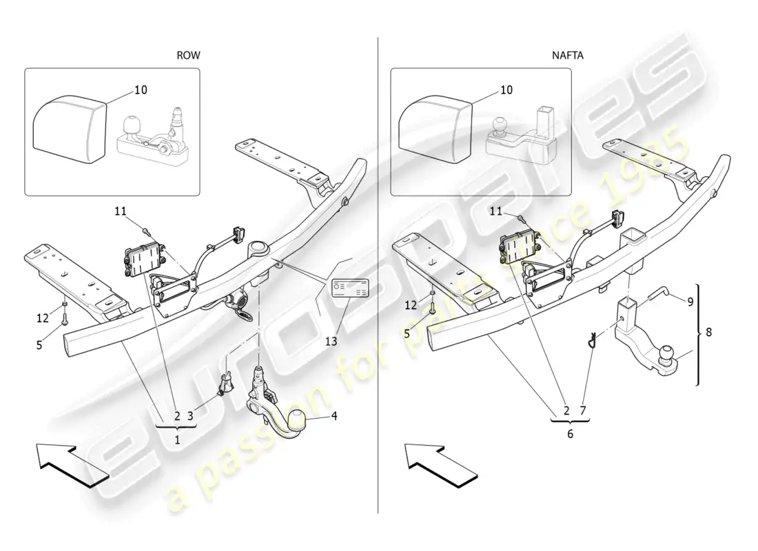 maserati levante zenga (2020) standard provided parts diagram