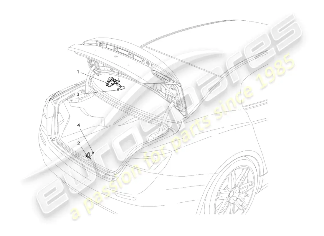 maserati ghibli (2018) rear lid opening control parts diagram