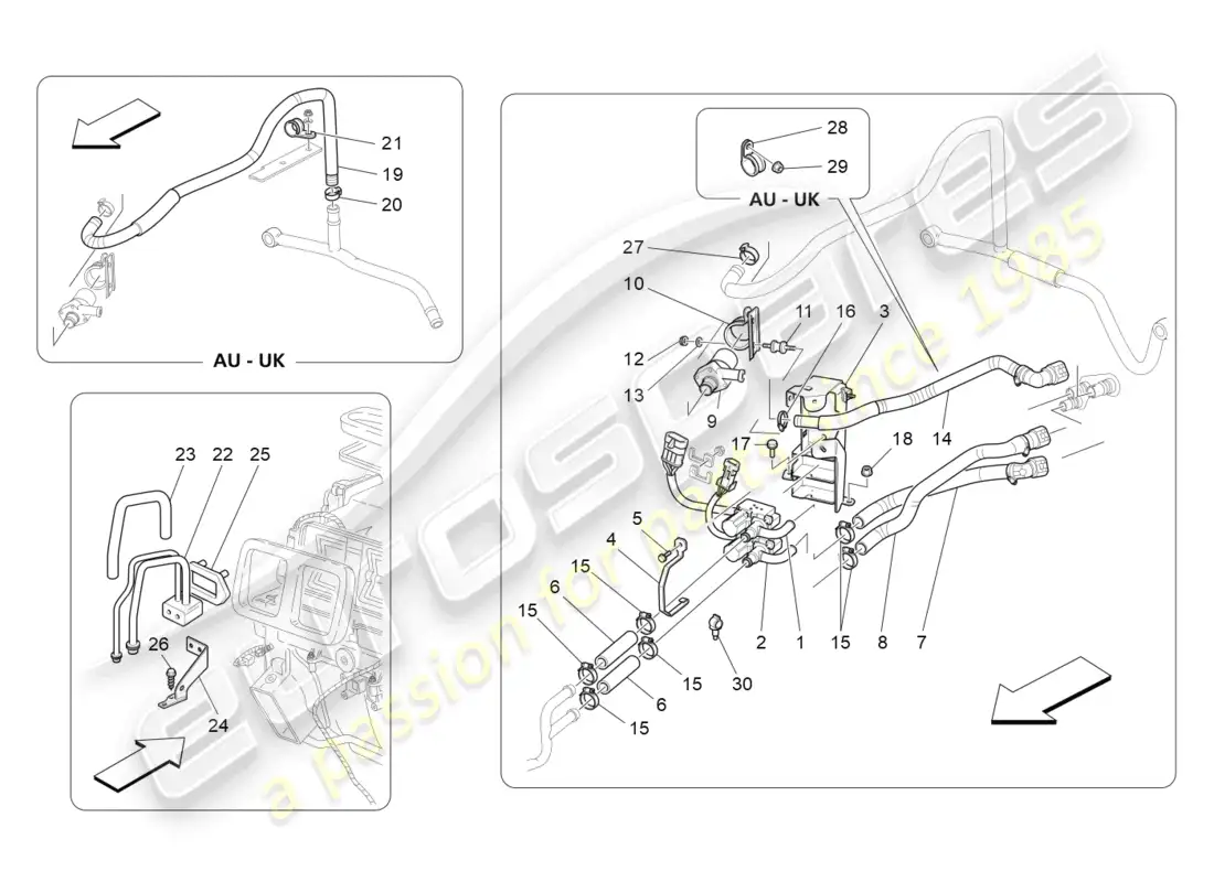 maserati granturismo mc stradale (2012) a/c unit: engine compartment devices parts diagram