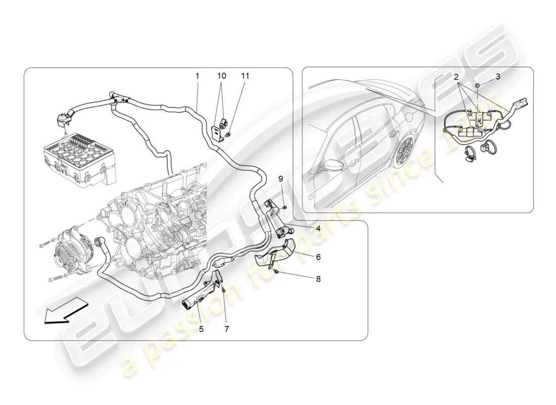 maserati levante trofeo (2020) main wiring parts diagram