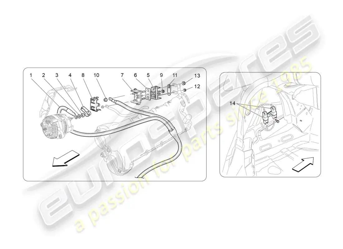 maserati grancabrio mc (2013) main wiring parts diagram