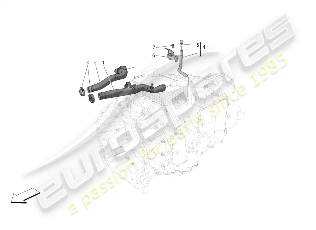 maserati mc20 cielo (2023) lubrication and gearbox oil cooling parts diagram