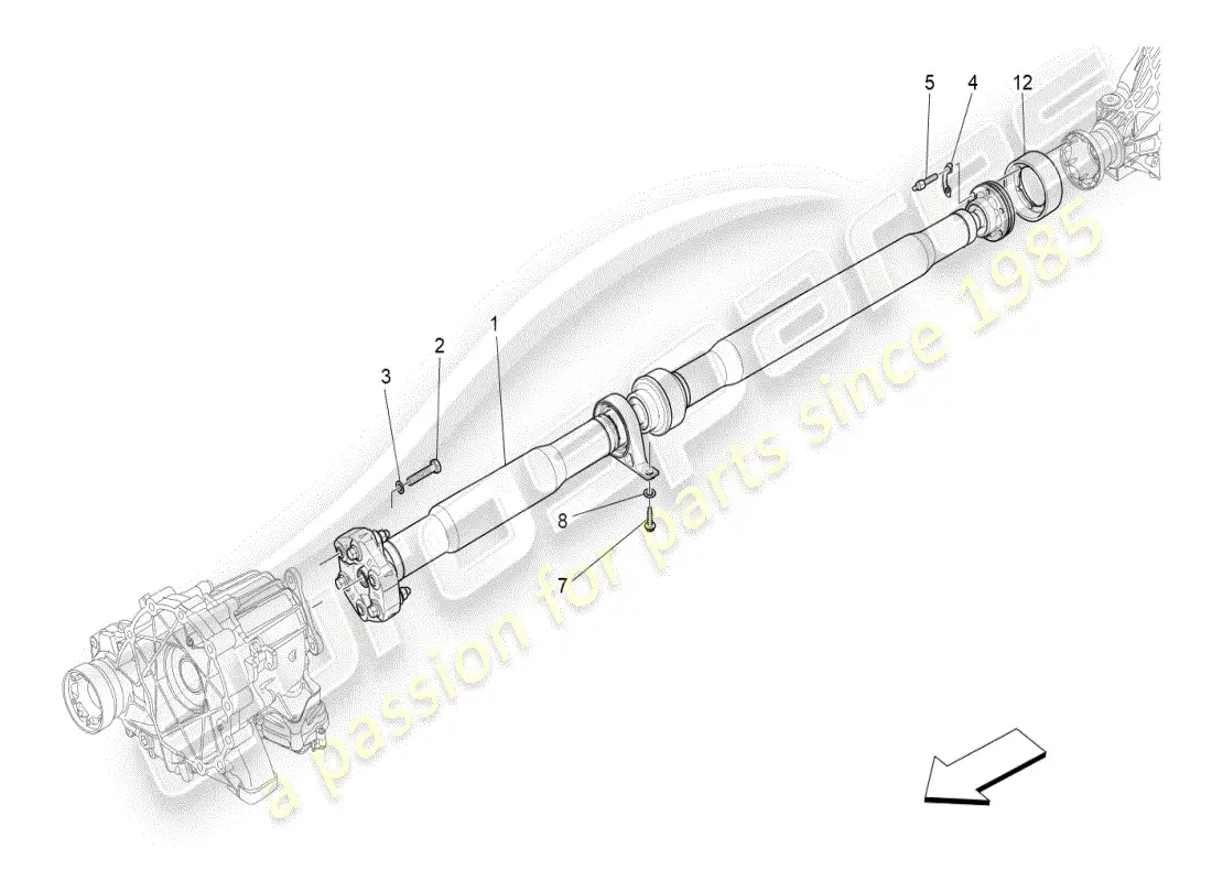 maserati ghibli (2020) transmission shaft parts diagram