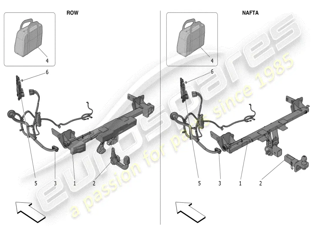 maserati grecale modena (2023) standard provided parts diagram