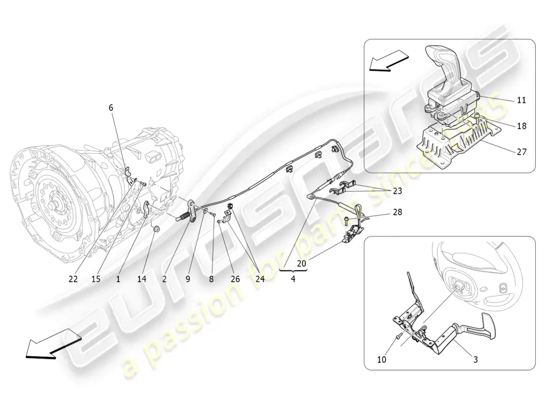maserati levante modena s (2022) driver controls for automatic gearbox parts diagram
