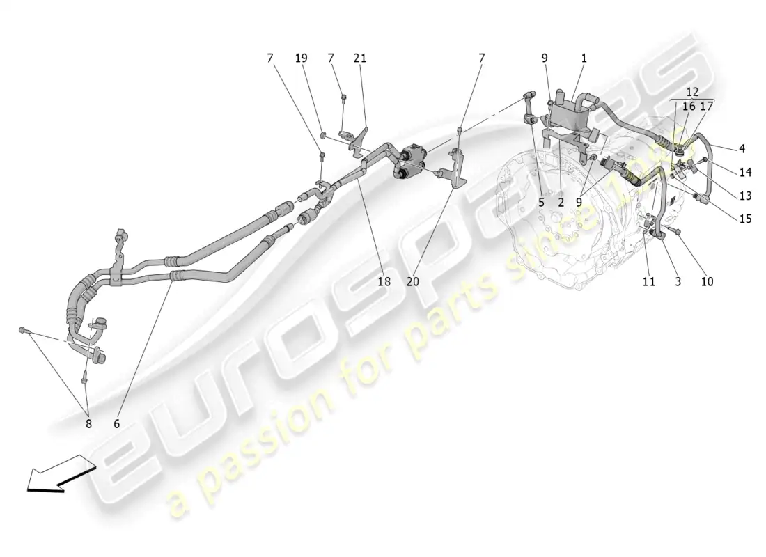 maserati grecale trofeo (2023) lubrication and gearbox oil cooling parts diagram
