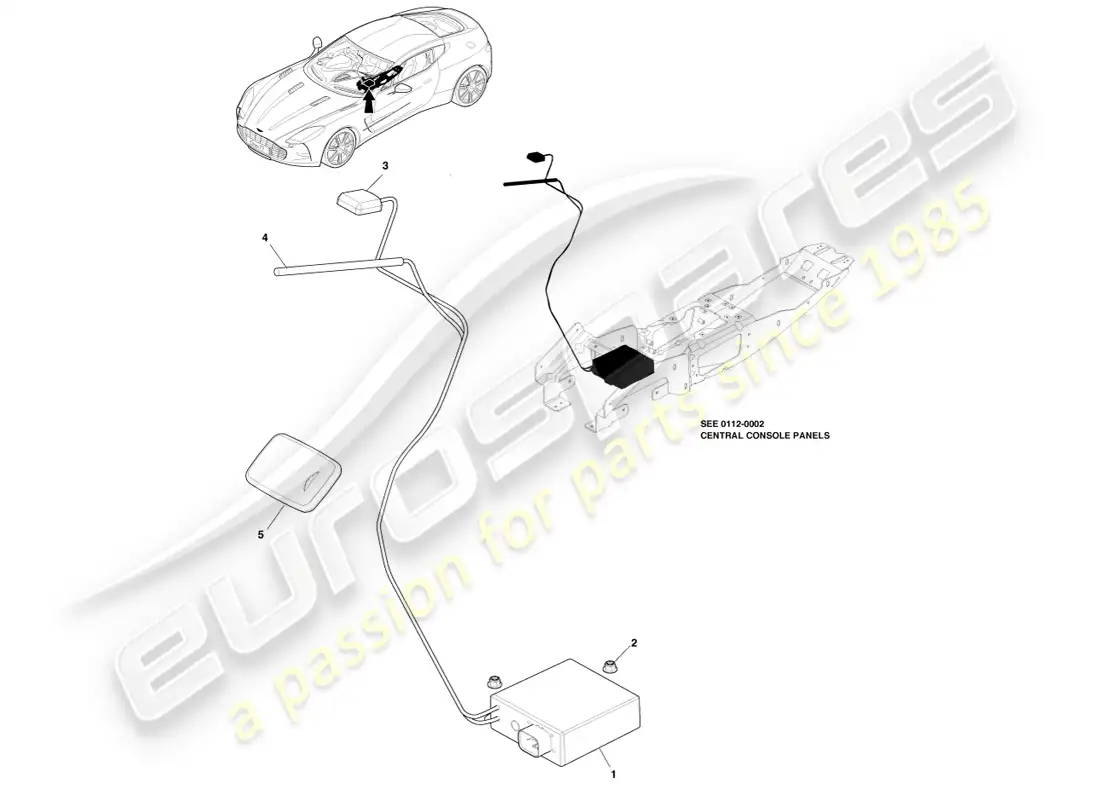 aston martin one-77 (2011) tracker parts diagram