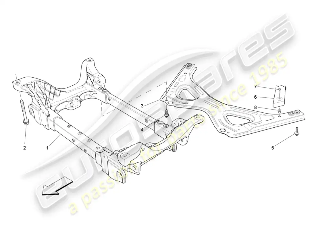 maserati ghibli (2014) front underchassis parts diagram