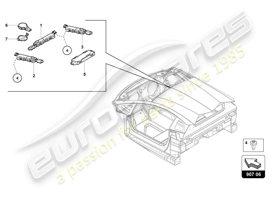 a part diagram from the lamborghini aventador lp720-4 parts catalogue