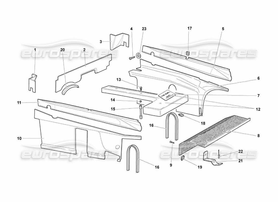 a part diagram from the lamborghini murcielago lp670 parts catalogue