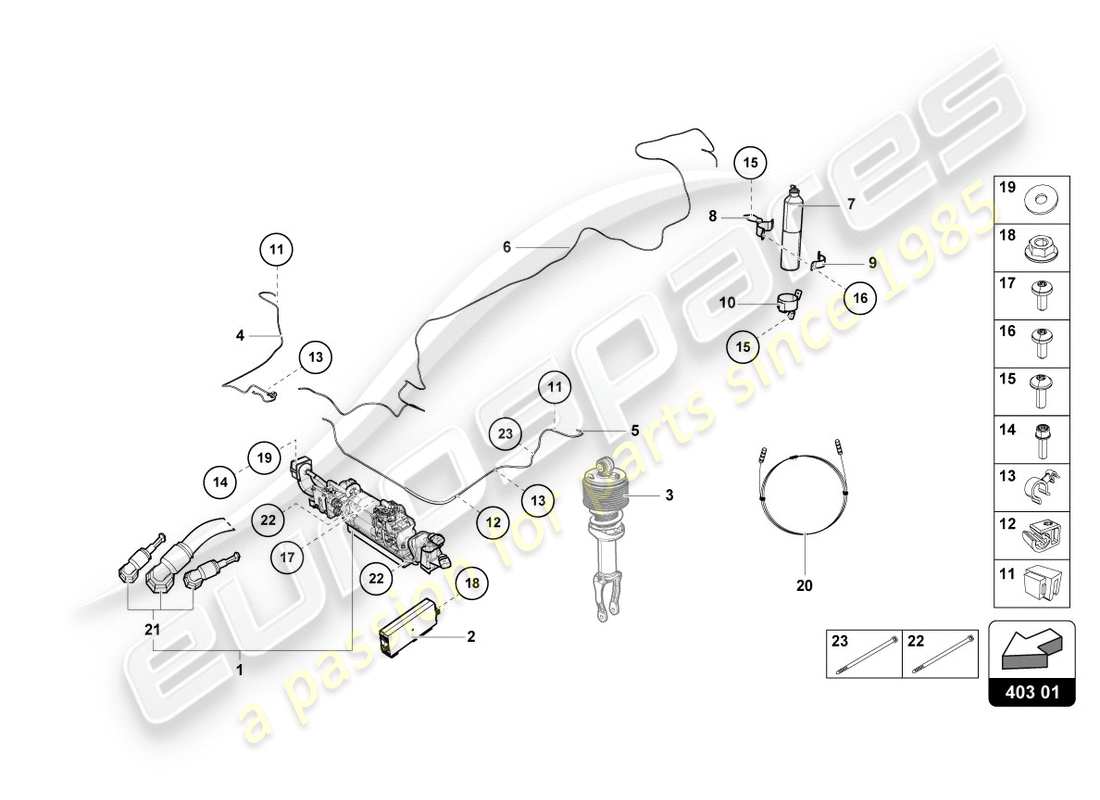 lamborghini 2018 (lp610-4 spyder) lifting device part diagram