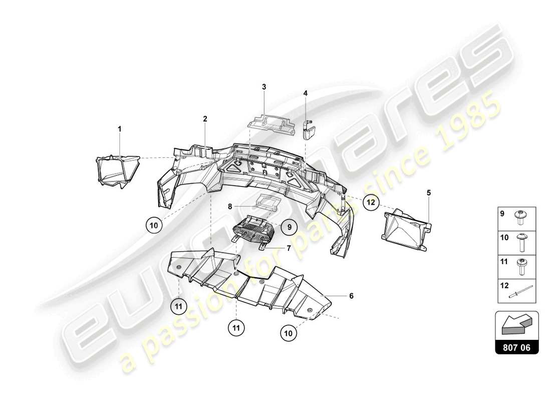 lamborghini lp720-4 roadster 50 (2015) bumper, complete part diagram