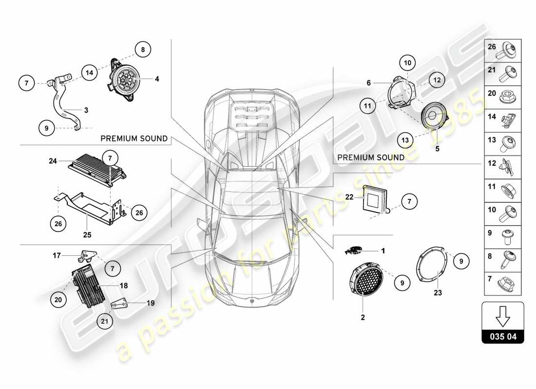 lamborghini 2019 (lp610-4 spyder) radio unit part diagram