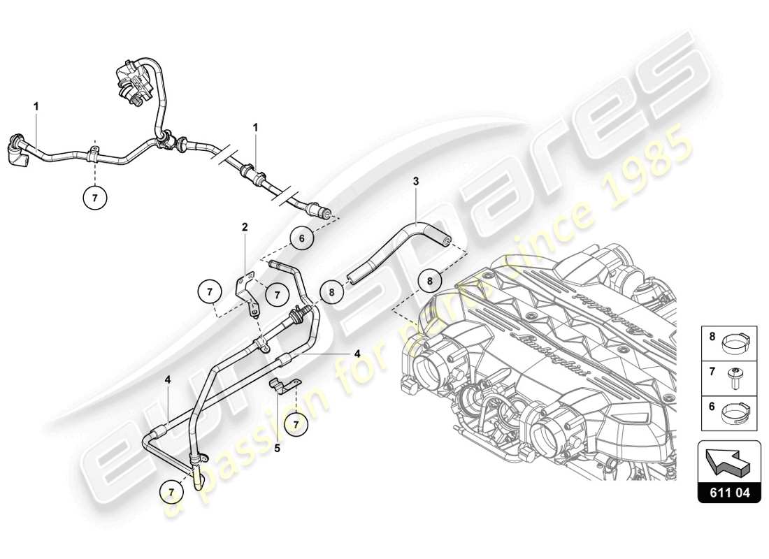 lamborghini lp720-4 coupe 50 (2014) vacuum hoses parts diagram