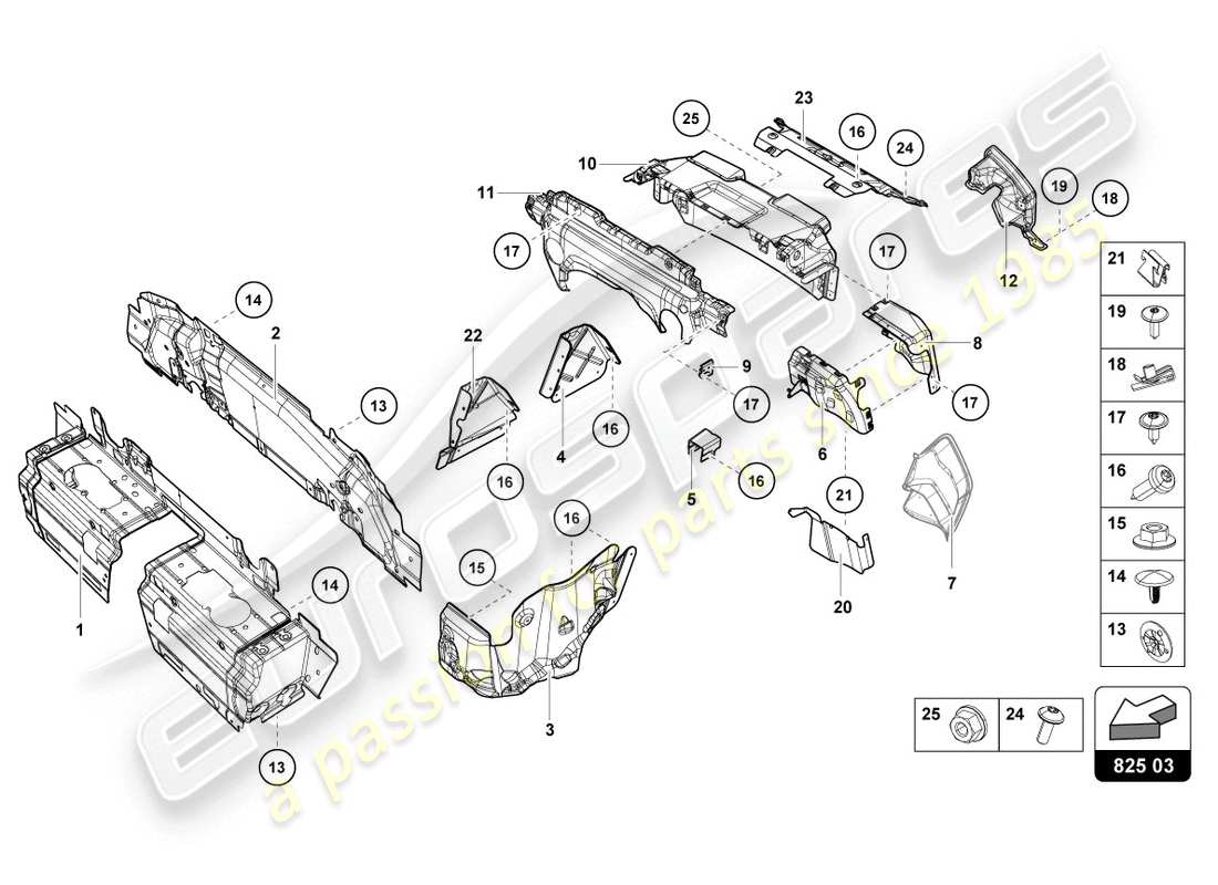lamborghini 2016 (lp610-4 coupe) heat shield part diagram