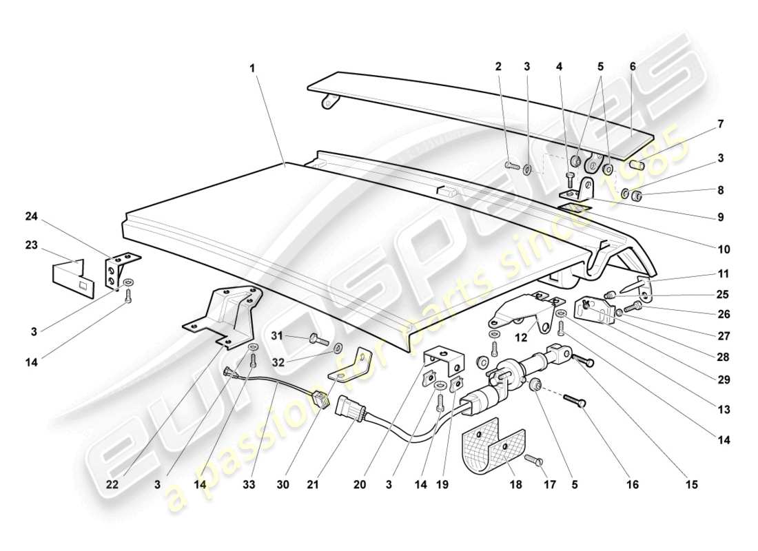 a part diagram from the lamborghini murcielago coupe (2003) parts catalogue