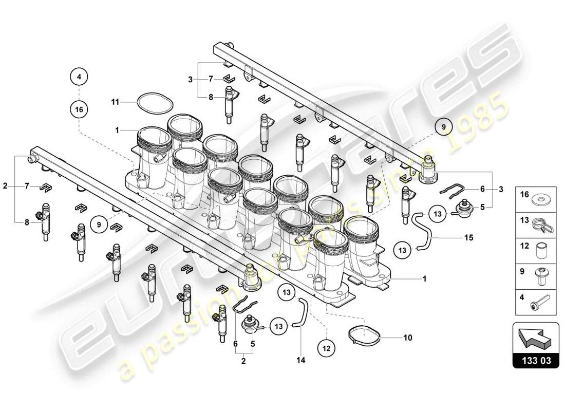 lamborghini lp720-4 coupe 50 (2014) intake manifold parts diagram