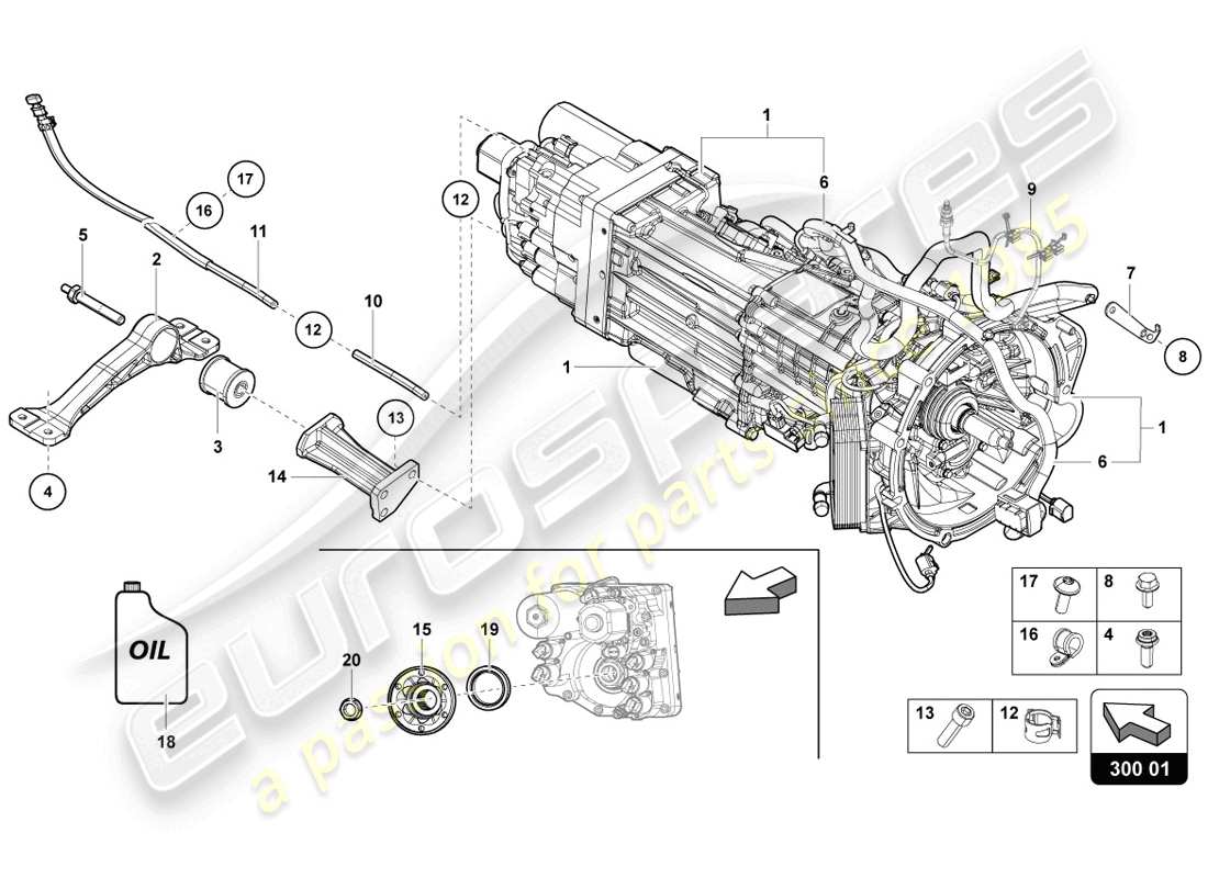 lamborghini 2014 (lp720-4 coupe 50) 7-speed automatic gearbox part diagram