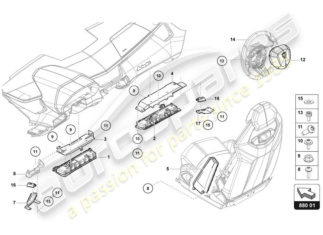 lamborghini lp720-4 coupe 50 (2014) airbag unit parts diagram