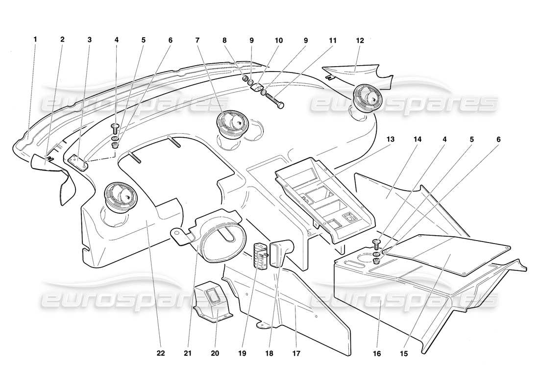a part diagram from the lamborghini diablo se30 (1995) parts catalogue