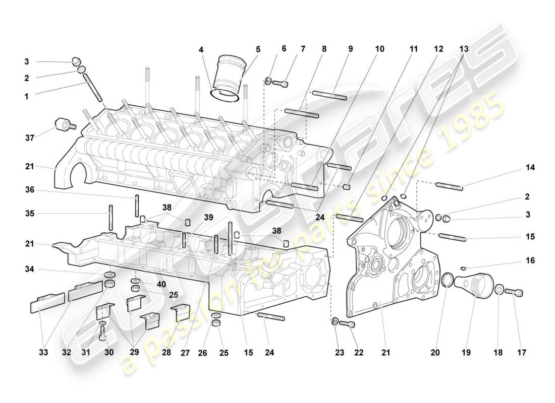 a part diagram from the lamborghini murcielago roadster (2006) parts catalogue