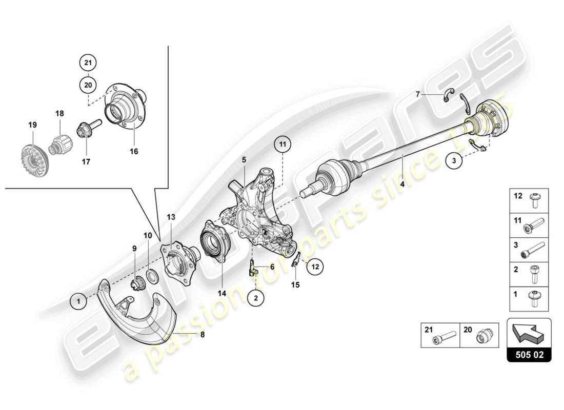 lamborghini 2015 (lp700-4 roadster) drive shaft rear part diagram
