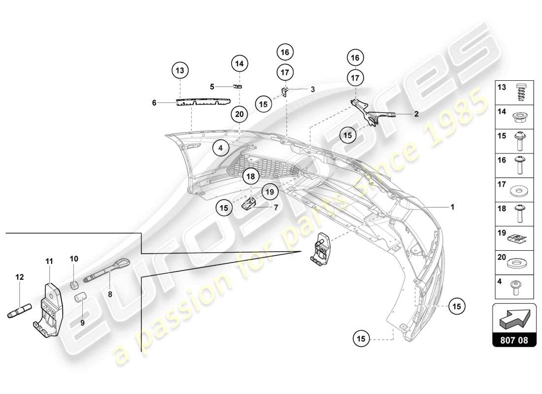 lamborghini 2014 (lp720-4 coupe 50) bumper part diagram