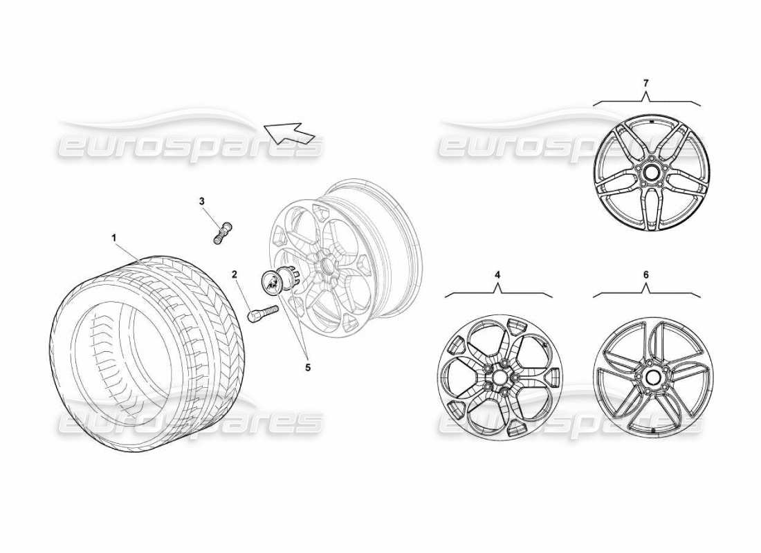 lamborghini murcielago lp670 front tyres part diagram