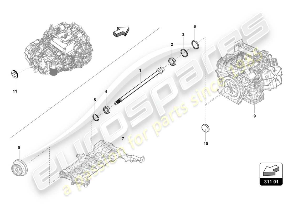 a part diagram from the Lamborghini LP580-2 SPYDER (2019) parts catalogue