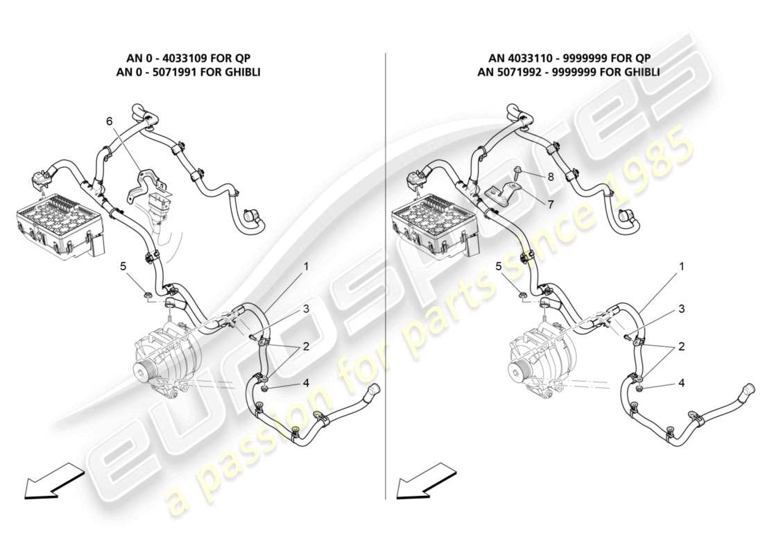 a part diagram from the maserati ghibli (2017) parts catalogue