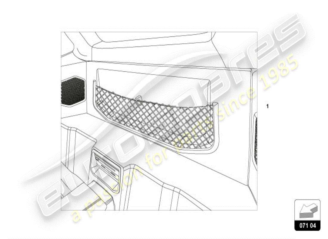 a part diagram from the lamborghini huracan performante spyder (accessories) parts catalogue