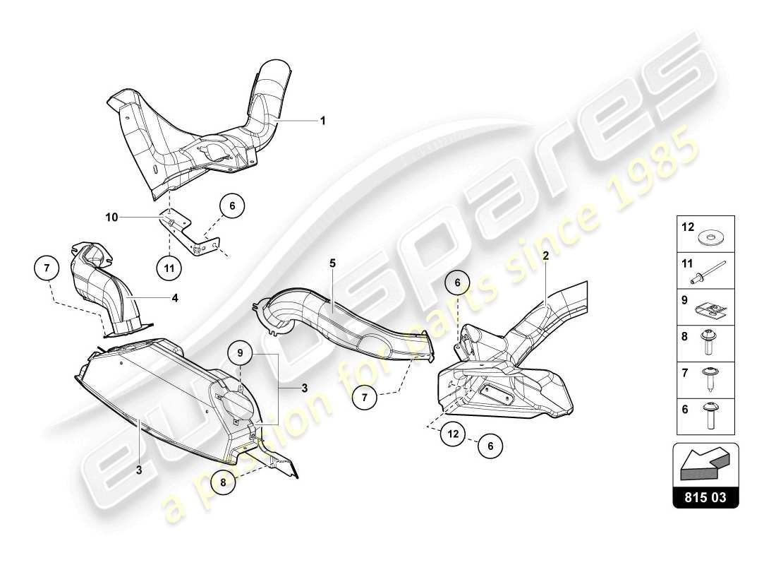 VIEW PARTS DIAGRAMS FROM THE LAMBORGHINI AVENTADOR LP720-4 PARTS CATALOGUE a part diagram from the lamborghini aventador lp720-4 parts catalogue