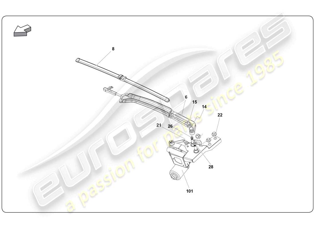 a part diagram from the lamborghini super trofeo (2009-2014) parts catalogue