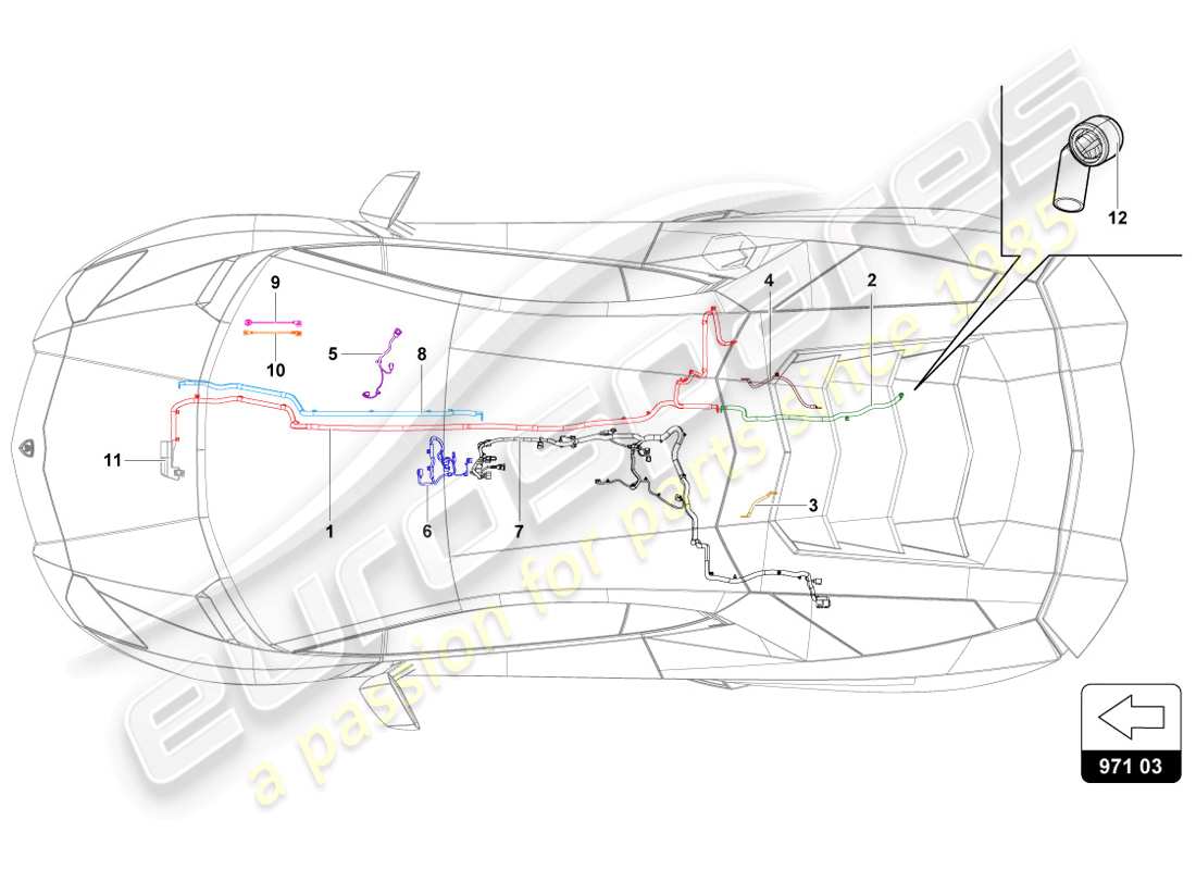 a part diagram from the lamborghini aventador lp720-4 parts catalogue