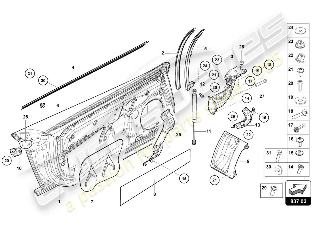 part diagram containing part number 8j0837805a