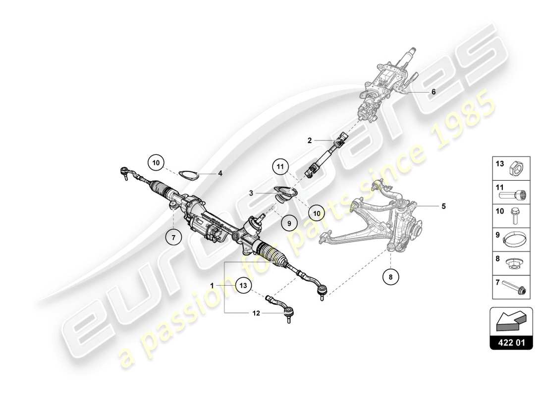 a part diagram from the lamborghini 2017 (lp610-4 spyder) parts catalogue