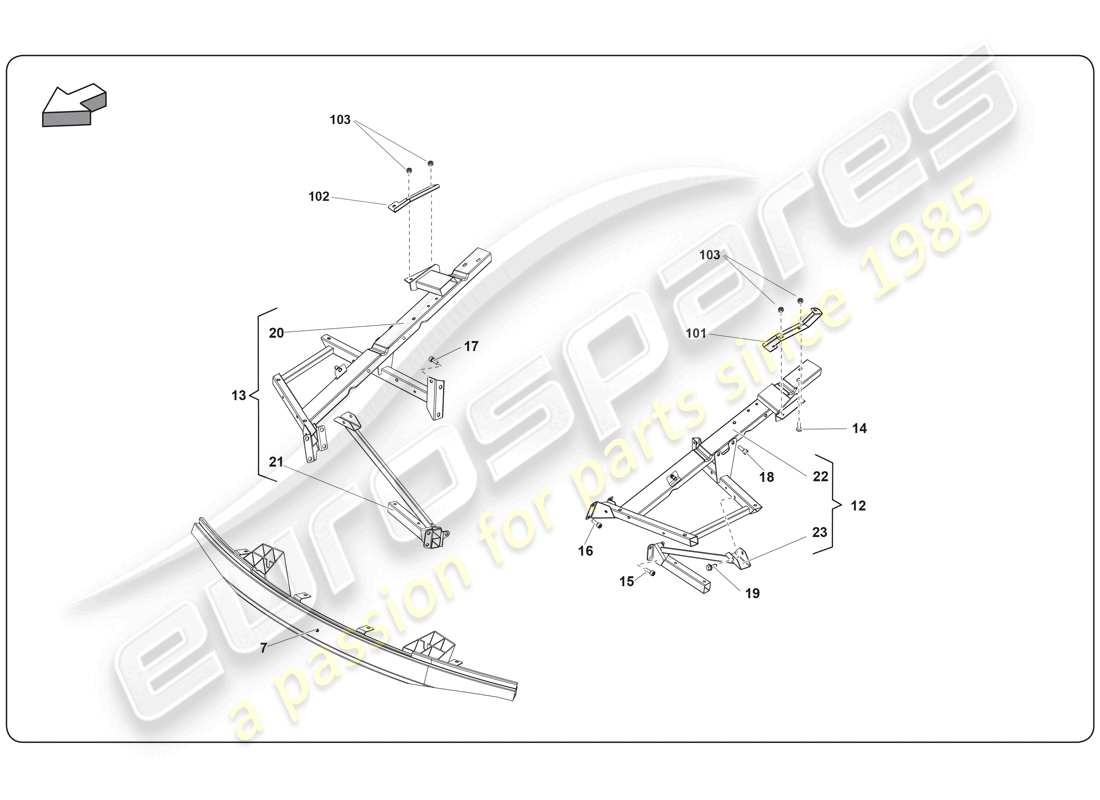 a part diagram from the lamborghini super trofeo (2009-2014) parts catalogue