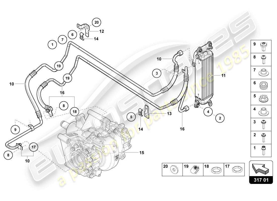 VIEW PARTS DIAGRAMS FROM THE LAMBORGHINI AVENTADOR LP720-4 PARTS CATALOGUE a part diagram from the lamborghini aventador lp720-4 parts catalogue