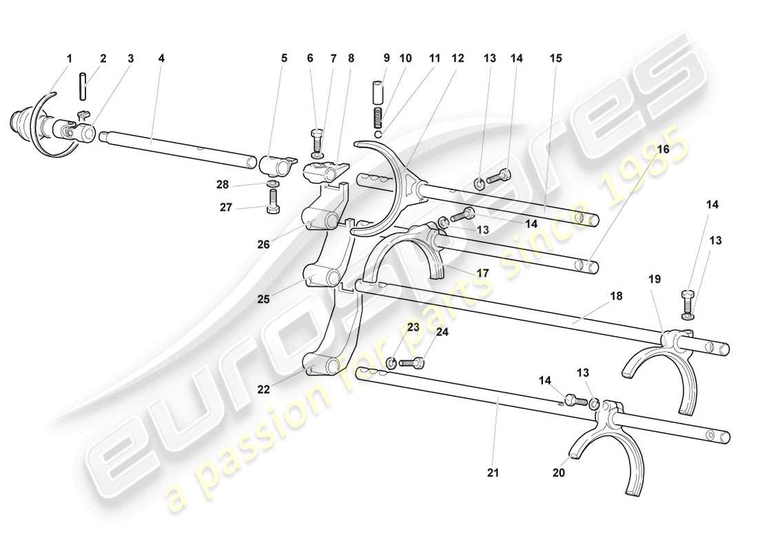 a part diagram from the lamborghini murcielago roadster (2005) parts catalogue